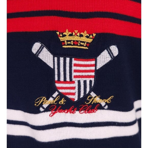 Paul & Shark Yachting Striped 1/2 Zip Sweater L Mens Navy Blue Collection $375 - Picture 2 of 15